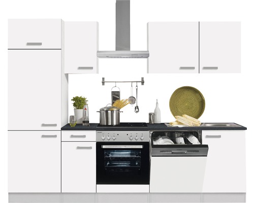 Keuken met vaatwasser, fornuis, afzuigkap en bovenkasten in een helder, modern ontwerp