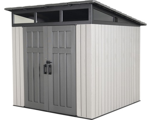 Tuinhuis met dubbele deur voor het opbergen van tuingereedschap