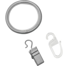 GARDINIA Industrial Home ringen met haken zilver ø 33 mm 10 stuks