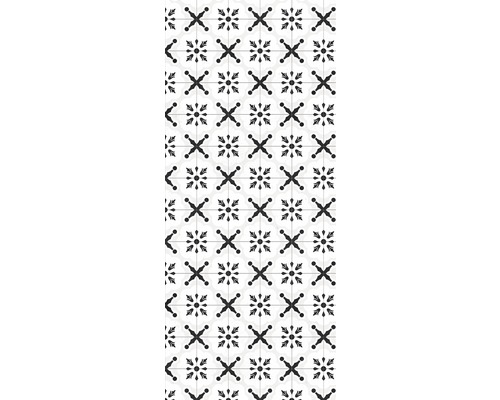 Patroon van vloertegels met bloemmotieven en geometrische motieven