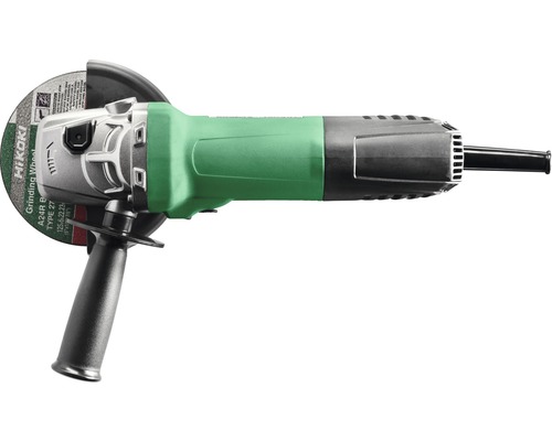 Haakse slijper met gemonteerde slijpschijf en extra handgreep