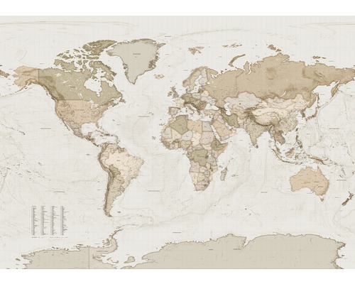 KOMAR Fotobehang vlies X7-1015 Earth Map 350x250 cm