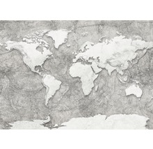 Wereldkaart op een grijze achtergrond