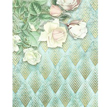 Decoratief behang met rozenmotief en geometrische vormen