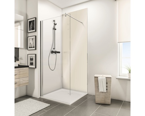 SCHULTE Douche achterwand 100x255 cm hoogglans crème beige Badkamer met douchecabine, douchebak en wastafelonderkast