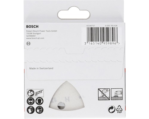 Bosch logo op de verpakking van schuurpapier voor elektrisch gereedschap