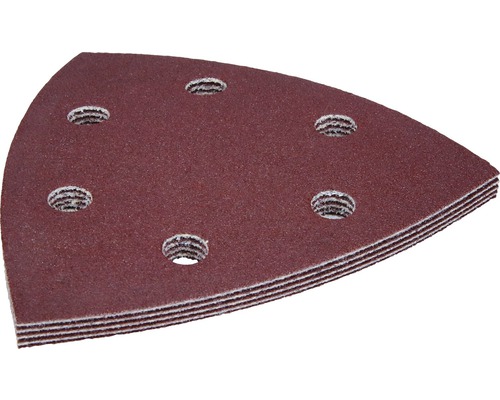 Driehoekig schuurpapier met gaten in stapel