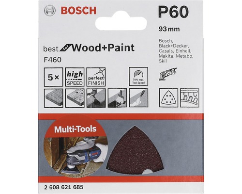 Bosch schuurpapier set P60, geschikt voor hout en verf