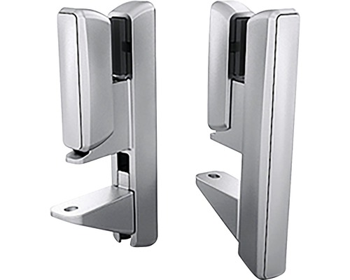 Bevestigingsset Akustix zilver Twee douchecabinebeslag voor wandmontage