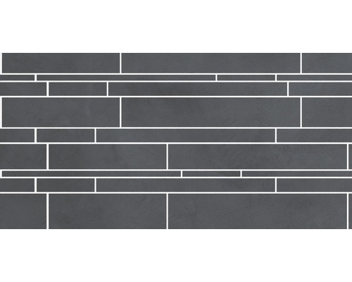 Wand- en Vloertegel Cementine antraciet matenmix 30x60 Mozaïektegel met steenlook