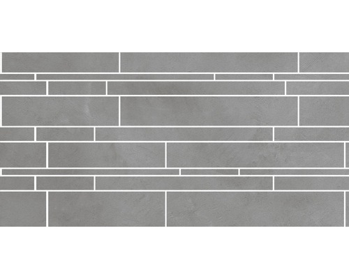 Wand- en Vloertegel Cementine grijs matenmix 30x60 Grijze mozaïektegel van aardewerk