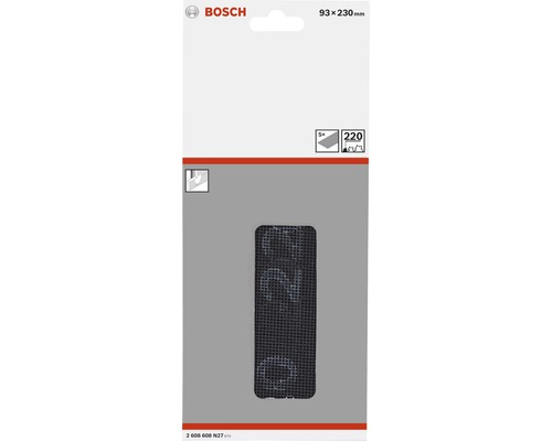 Bosch schuurnetset met vijf schuurnetten korrel 220, afmeting 93 x 230 millimeter