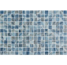 Mozaïektegels met blauw marmerpatroon