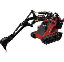 Minigraafmachine met rupsbanden en graafbak