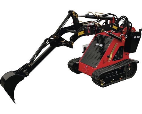 Minigraafmachine met rupsbanden en graafbak