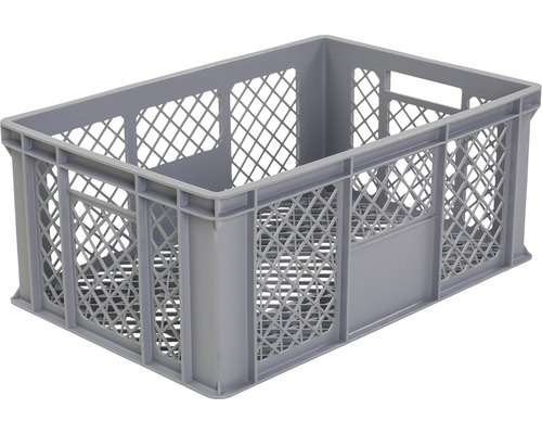 Grijze kunststof box met rasterstructuur