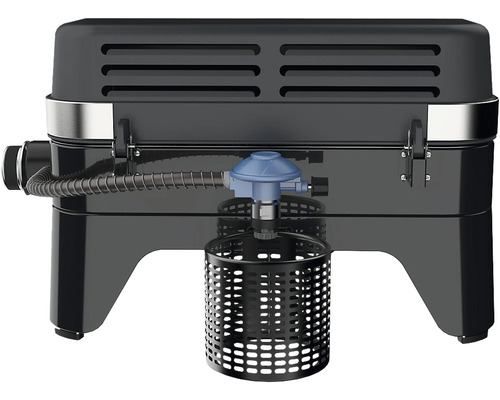 Gasbarbecue met gasdrukregelaar en gaspatroonhouder