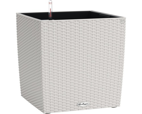 LECHUZA All-in-One Set Plantenbak Cube Kunststof Wit 50 cm x 50 cm x 50 cm Vierkante plantenbak met irrigatiesysteem