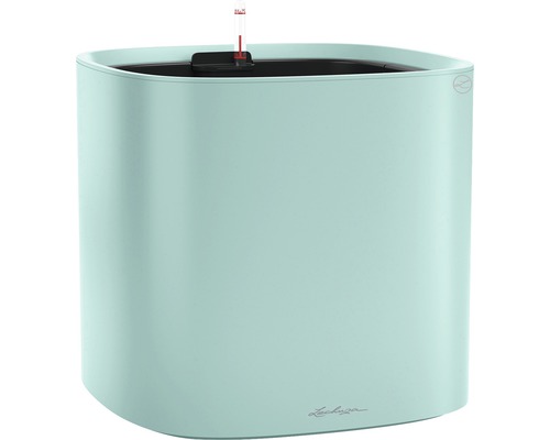 LECHUZA All-in-One Set Bloempot Color Pila Kunststof groen Ø 35 cm H 32,6 cm Vierkante plantenbak met irrigatiesysteem