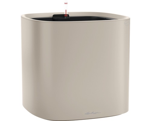 LECHUZA All-in-One Set Bloempot Color Pila Kunststof beige Ø 35 cm H 32,6 cm Beige plantenbak met irrigatiesysteem