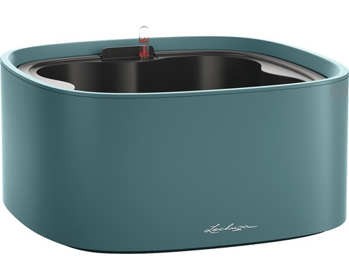 LECHUZA All-in-One Set Bloempot Color Pila Kunststof blauw Ø 35 cm H 16,6 cm Lechuza plantenbak met bewateringssysteem