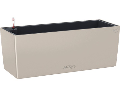 LECHUZA All-in-One Set Balkonbak Color Balconera Kunststof bruin 50x19x19 cm Rechthoekige plantenbak met waterniveau-indicator