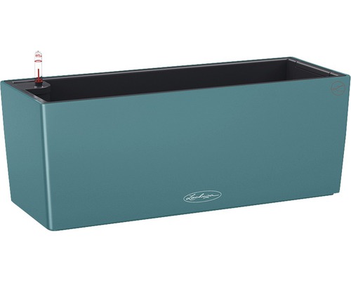 LECHUZA All-in-One Set Balkonbak Color Balconera Kunststof blauw 50x19x19 cm Bloembak met irrigatiesysteem en waterniveau-indicator