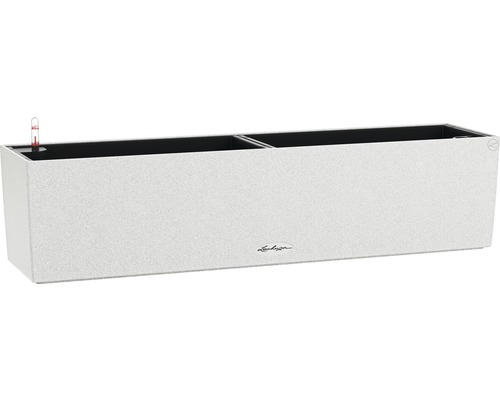 LECHUZA All-in-One Set Balkonbak Stone Balconera Kunststof wit 79x19x19 cm Rechthoekige plantenbak met irrigatiesysteem