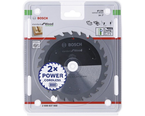 Bosch Standard for Wood cirkelzaagblad, diameter 136 millimeter