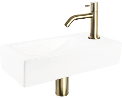 Keramische wastafel met kraan voor de badkamer