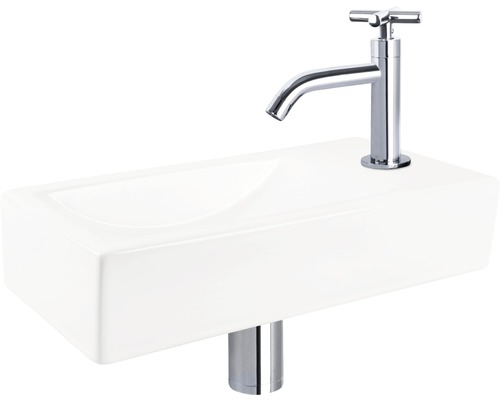 Keramische wastafel met kraan