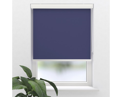 SOLUNA Rolgordijn met cassette verduisterend V34 uni blauw 40x175 cm Blauw rolgordijn voor het raam