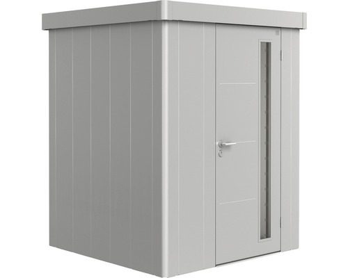 BIOHORT Berging Neo 1A incl. standaard deur zilver metallic 180x180x222 cm Metalen tuinhuis met deur en zijraam