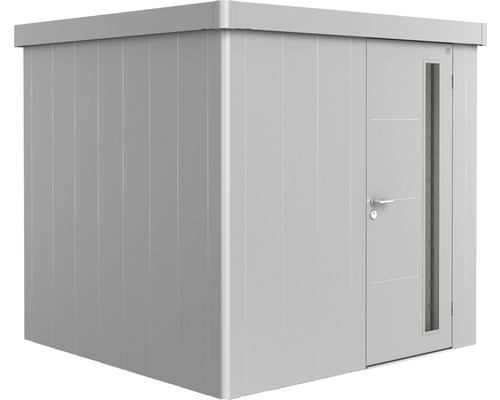 BIOHORT Berging Neo 2B incl. standaard deur zilver metallic 236x236x222 cm Tuinkast van metaal met deur en raam