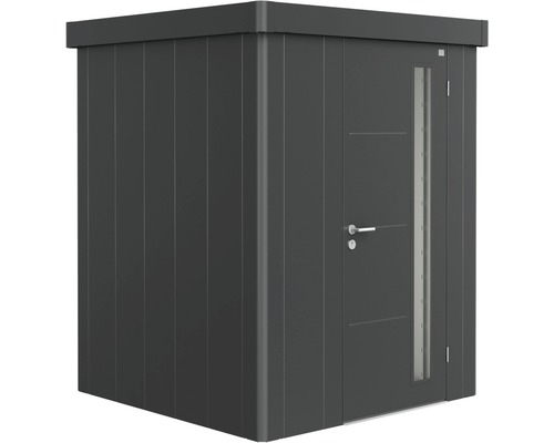 BIOHORT Berging Neo 1A incl. standaard deur donkergrijs metallic 180x180x222 cm Tuinkast met deur en zijraam.