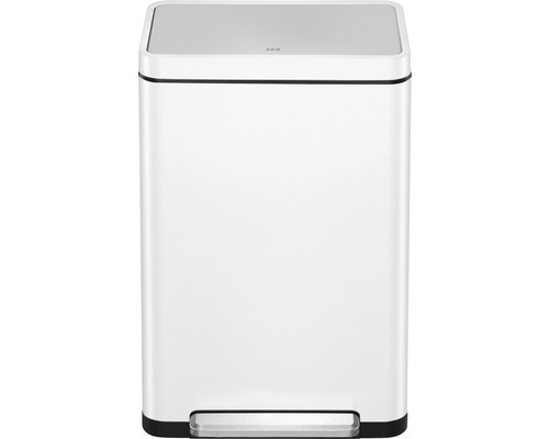 Witte stalen afvalemmer met voetpedaal