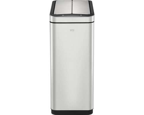 Afvalemmer van roestvrij staal met twee vakken