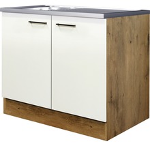 Spoelonderkast met twee deuren, houtlook
