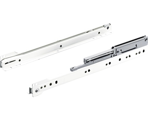 HETTICH Rolladegeleider met geïntegreerde soft-close functie gedeeltelijk uittrekbaar 350 mm staal wit, 2 stuks