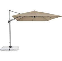 Vrijhangende parasol met vierkant scherm en parasolvoet
