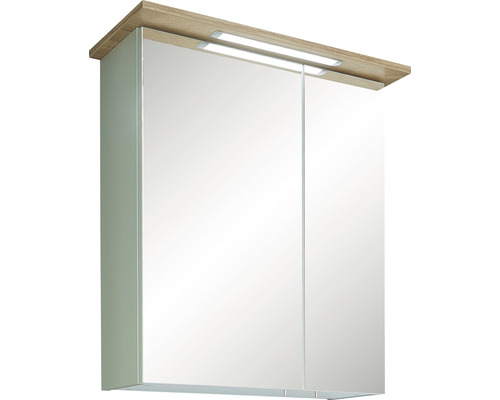 Badkamerkast met spiegeldeuren en verlichting