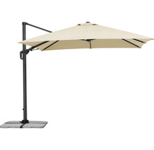 Vrijhangende parasol met rechthoekig parasoldak en voet