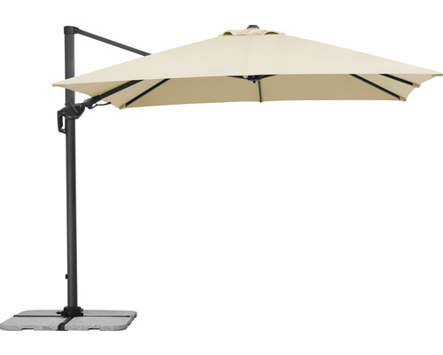Vrijhangende parasol met rechthoekig parasoldak en voet