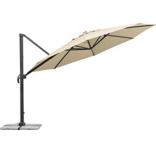 Vrijstaande parasol voor de tuin met grijze voet