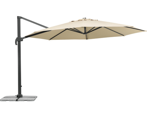 Vrijhangende parasol met parasolvoet
