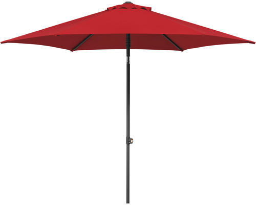 Rode parasol met metalen frame voor de tuin of het terras
