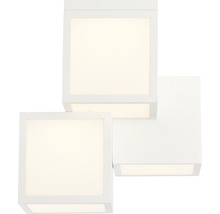Plafondlamp met drie vierkante lampenkappen