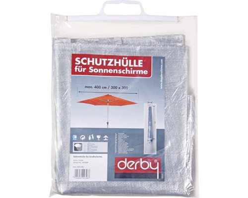 DOPPLER Beschermhoes polyester grijs tbv parasols tot 400 cm / 300x300 cm Beschermhoes voor parasols tot maximaal 400 cm lang en 300 x 300 cm breed in verpakking