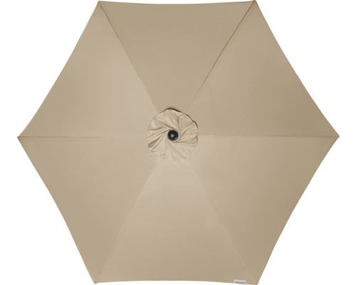 Bovenaanzicht van parasoldak met zeshoekige vorm