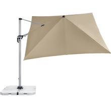Vrijhangende parasol met vierkant scherm en voet